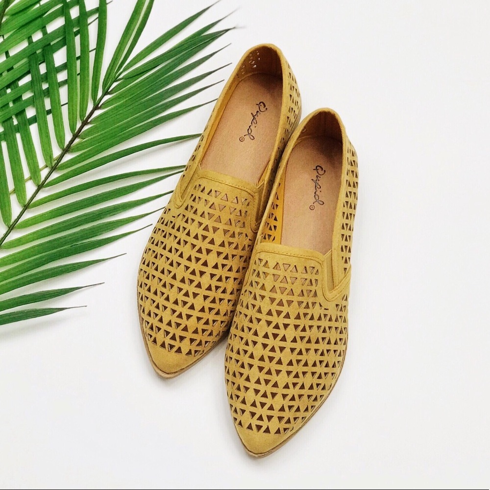 Mustard Faux Suede Flats